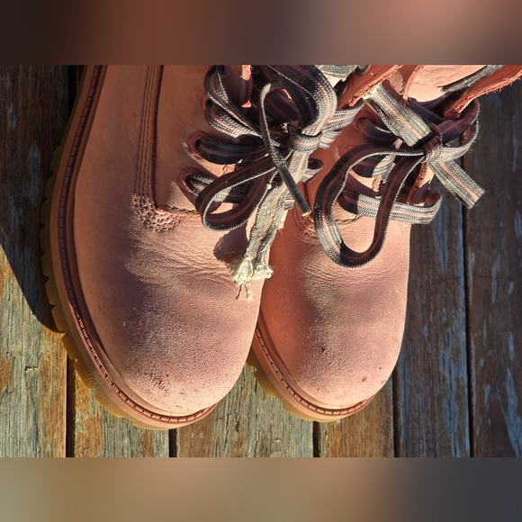 Plaid Timberland Pink boots size 1 girls - Picture 5 of 7